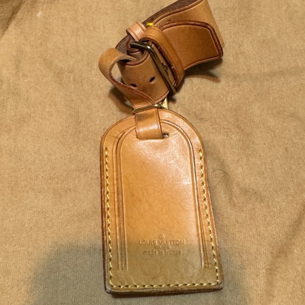 Louis Vuitton Tan Leather Bag Tag